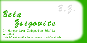 bela zsigovits business card